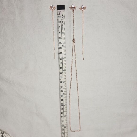 Rhinestone Spider Necklace Earrings - Picture 5 of 6